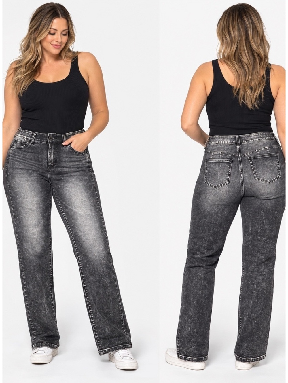 Torrid Bombshell Straight Jeans 10R Black Acid Wash High Rise Stretch Denim